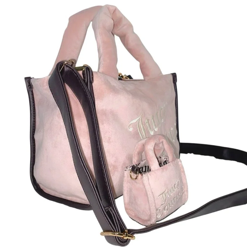 Juicy Couture Better Together Pink Mini Tote Bag w/ Matching Purse Hang Charm